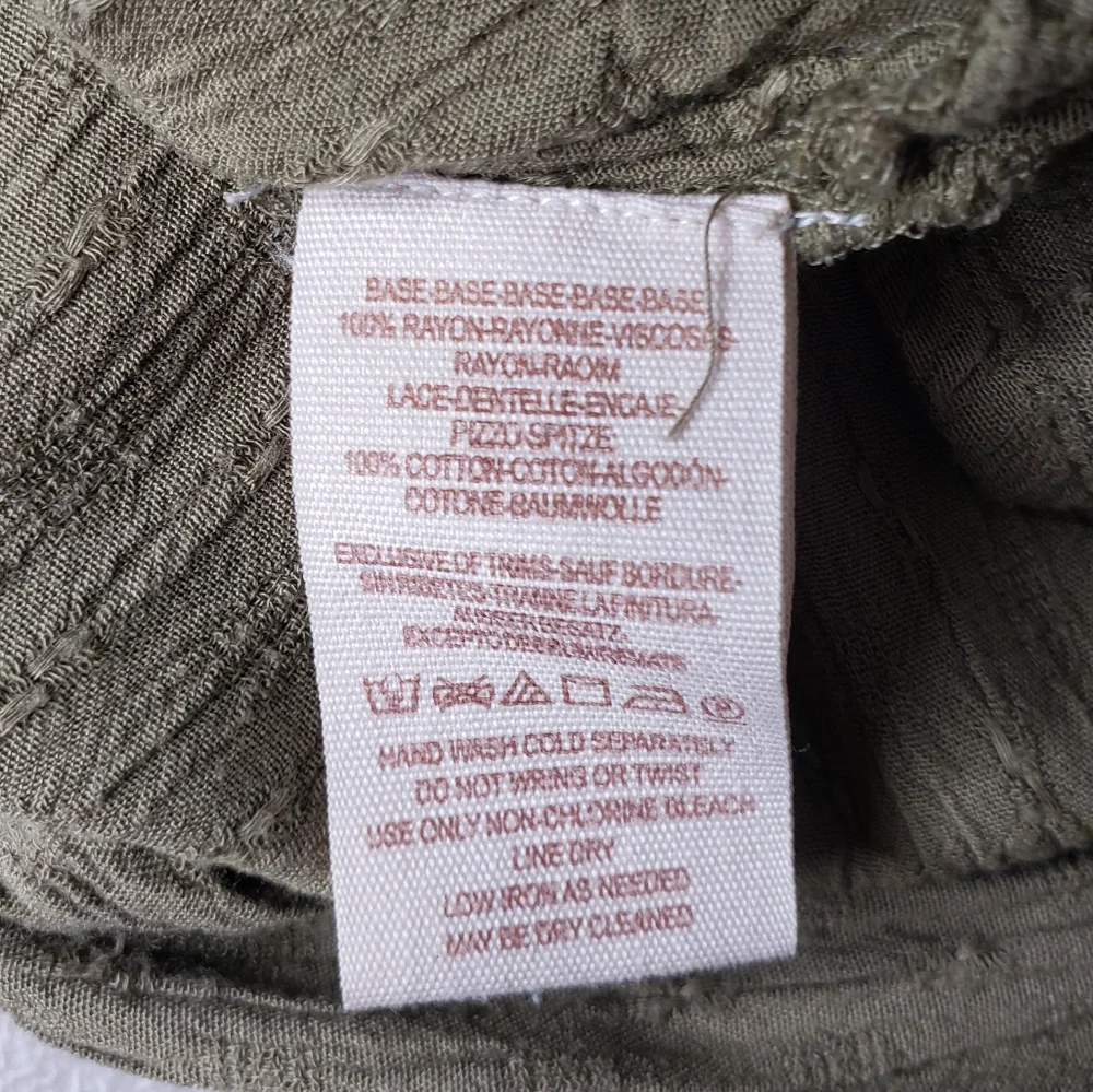 Free People The Best Buttondown Crochet Back Romantic Neutral Rayon Boho Lace ML - Picture 8 of 11